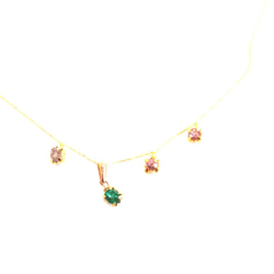 -14kgf- emerald & spinel necklace & bracelet ブレスレット～桜色～ 2枚目の画像