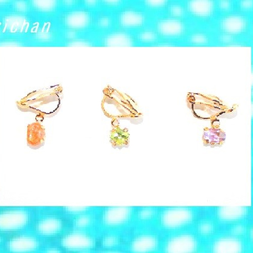 Happy set サンストーン＆アメジスト＆ペリドット ピアス or 