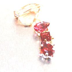 garnet & rubellite (pink tourmaline) earrings 2枚目の画像