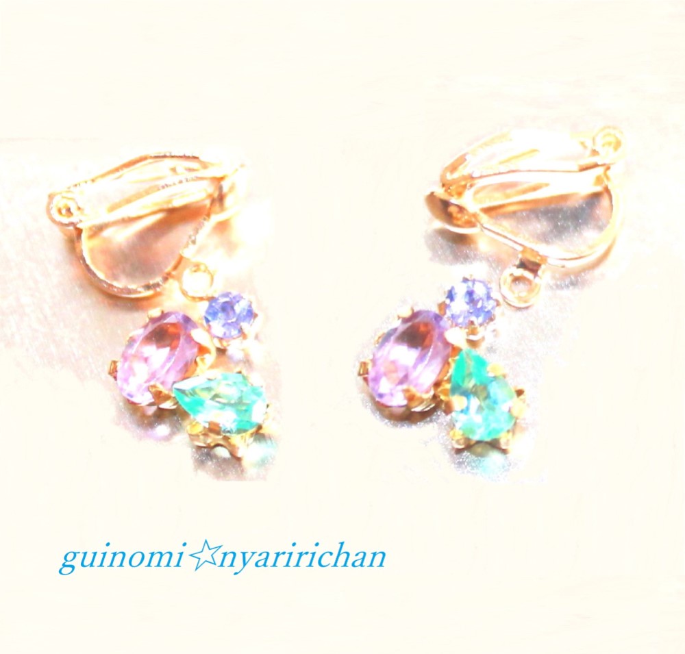 tanzanite & apatite & amethyst earrings