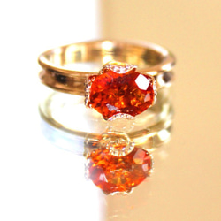 前回購入者様　専用　Creema限定 Premium orange garnet ring 1枚目の画像