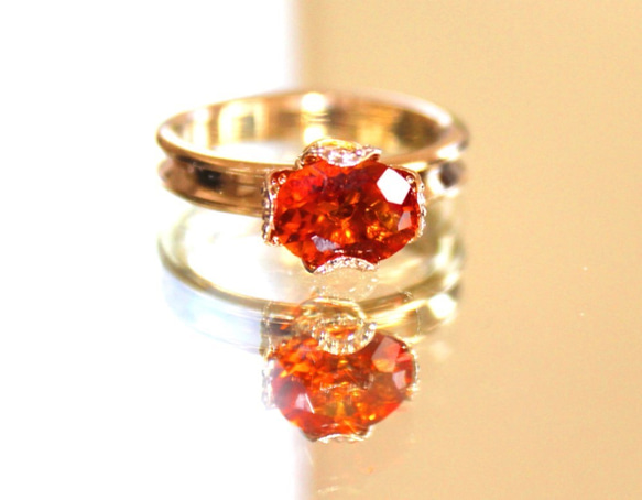 前回購入者様　専用　Creema限定 Premium orange garnet ring 1枚目の画像