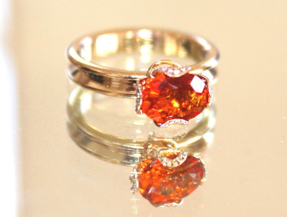 前回購入者様　専用　Creema限定 Premium orange garnet ring 2枚目の画像