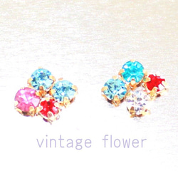 vintage flower earrings vol,2 1枚目の画像