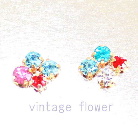 vintage flower earrings vol,2 1枚目の画像