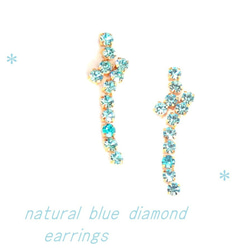 Natural Blue Diamond -k18 or k18WG & Pt earrings- 1枚目の画像