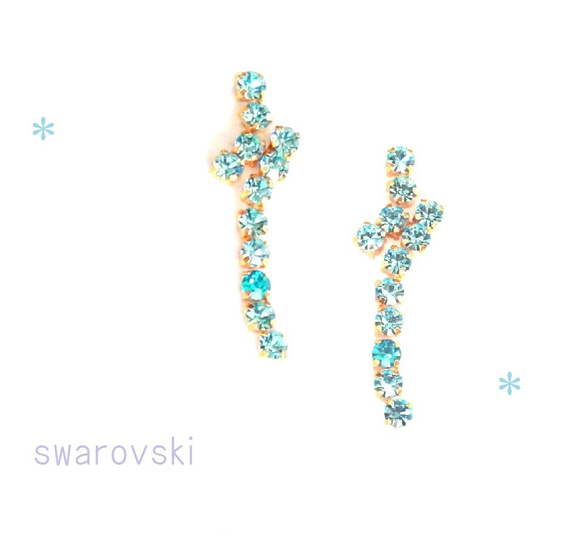 ☆Swarovski®Crystals necklace blue☆ 4枚目の画像