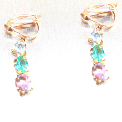 Happy topaz & apatite & amethyst earrings 2枚目の画像