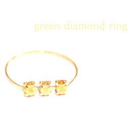 ~okaidoku~ Natural Green Diamond -k18 ring- 2枚目の画像