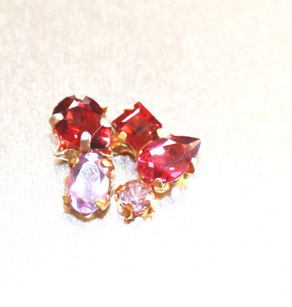 天然石　帯留め　ブローチ　ピンク