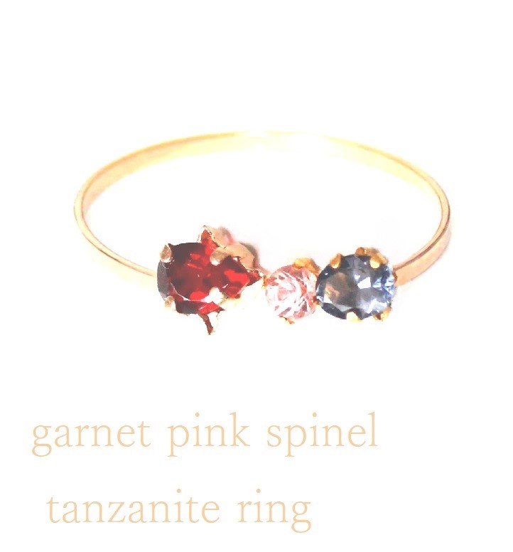 -seiren- K10 Spinel & Garnet & Tazanite Ring