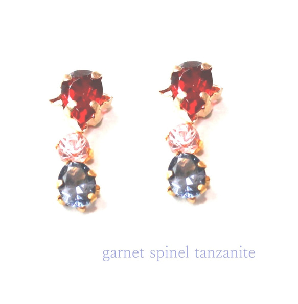-seiren- K10 Spinel & Garnet & Tazanite Ring 3枚目の画像