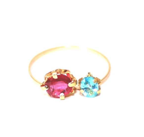 K10 Ruby & Apatite Ring 1枚目の画像