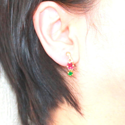 Ruby & Apatite Earrings 4枚目の画像