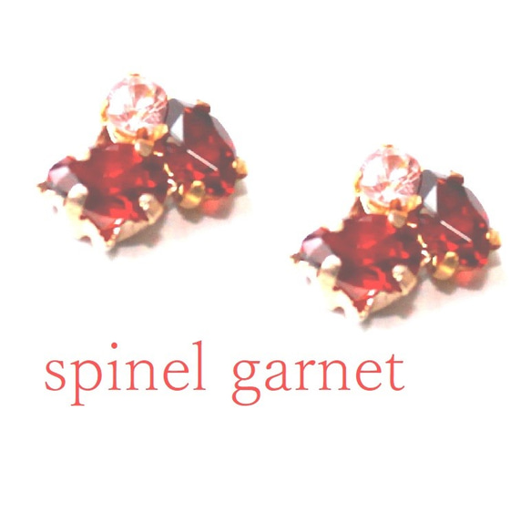 Garnet & Spinel Earrings 2枚目の画像