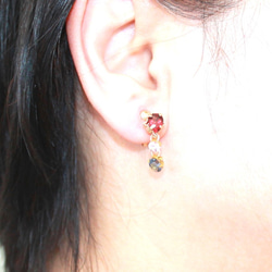 Pink sapphire & Spinel Earrings 4枚目の画像