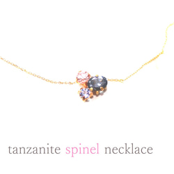 k10 -spring dream- Pink Spinel & Tanzanite Necklace 2枚目の画像