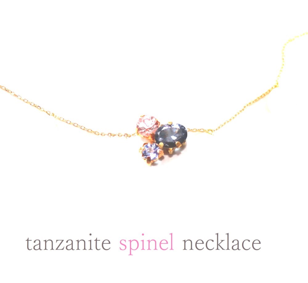 14kgf -spring dream- Pink Spinel & Tanzanite Necklace