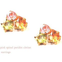 k10 Pink Spinel & Peridot & Citrine Necklace 3枚目の画像