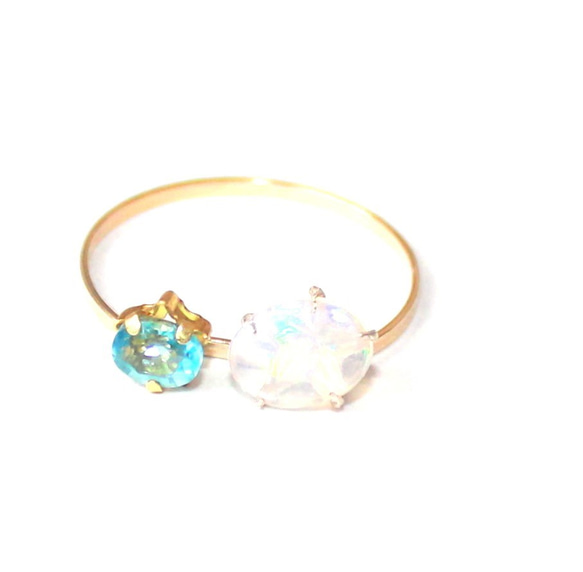 K10 Opal & Tanzanite & Citrine Ring 3枚目の画像