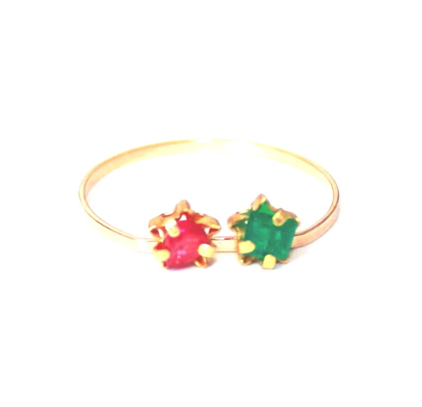 K10 Ruby & Emerald Ring