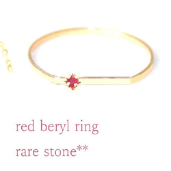 k18gp Red Beryl Ring 1枚目の画像