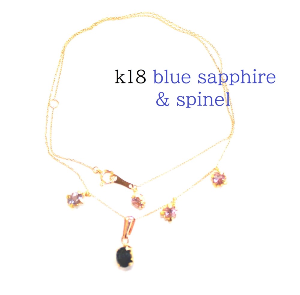 -k18- blue sapphire & spinel bracelet ブレスレット