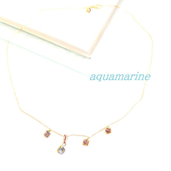-14kgf- blue aquamarine & spinel bracelet ブレスレット 2枚目の画像
