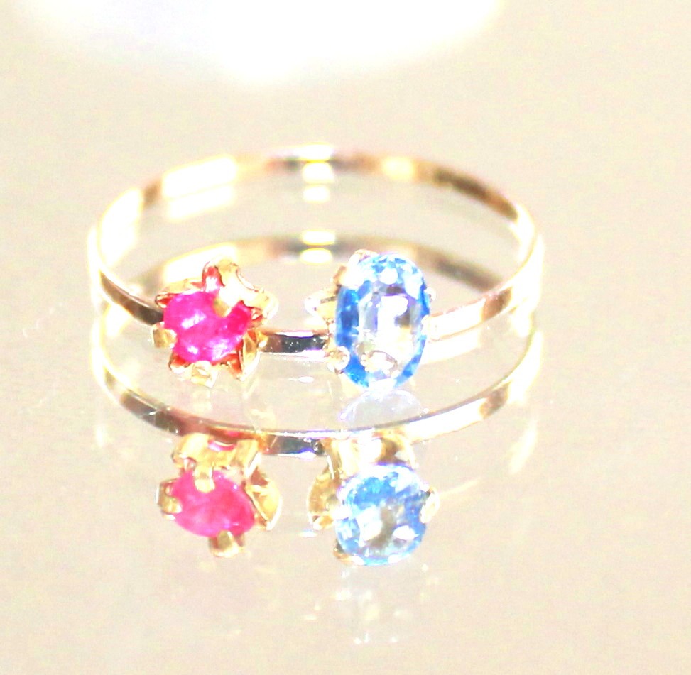 k10 Ruby & Blue Sapphire & Ring