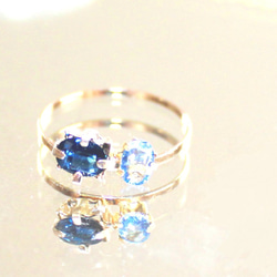 k18gp Ceylon Blue Sapphire & Blue Sapphire & Ring 2枚目の画像