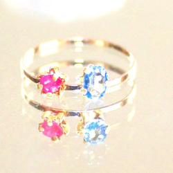 -k18- Ceylon Blue Sapphire & Blue Sapphire & Ring 3枚目の画像