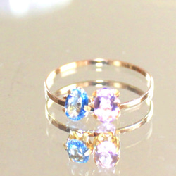 -k18- Ceylon Blue Sapphire & Amethyst & Ring 2枚目の画像