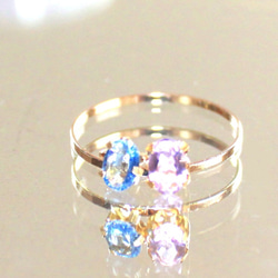 -k10- Ceylon Blue Sapphire & Amethyst & Ring 1枚目の画像