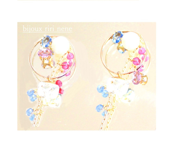 Sapphire & Peal & Color Stones Pierce 4枚目の画像