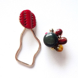 復古野生草莓珠寶Shime耳環/耳環 第2張的照片