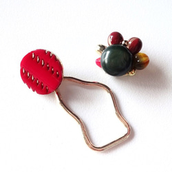 復古野生草莓珠寶Shime耳環/耳環 第3張的照片