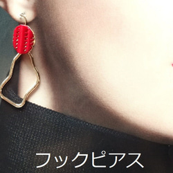 復古野生草莓珠寶Shime耳環/耳環 第5張的照片