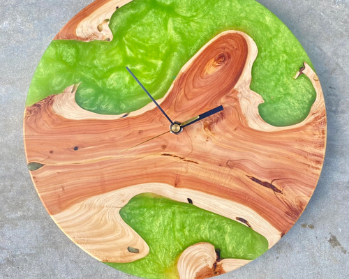 時計 レジンクロック アート 置き時計 レジン作品 立体