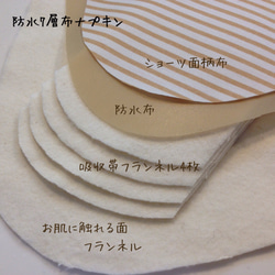 リバティ 防水7層布ナプキン 肌面フランネル    無添加・無漂白布ナプキン 4枚目の画像