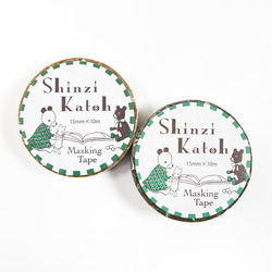 Shinzi Katoh マスキングテープ(15mm幅)[strawberry&bee]２点セット 2枚目の画像