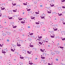 Shinzi Katohのオックス生地[Ballerina swan_パープル] 1枚目の画像