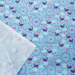 Shinzi Katohのオックス生地[Ballerina swan_ブルー] 2枚目の画像