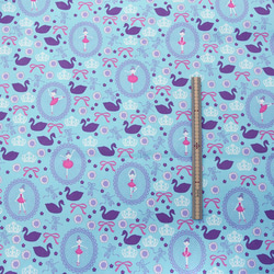 Shinzi Katohのオックス生地[Ballerina swan_ブルー] 3枚目の画像