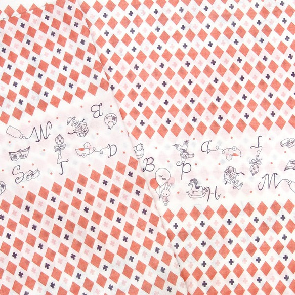 Shinzi Katoh　ダブルガーゼ生地[Toys_レッド] 1枚目の画像