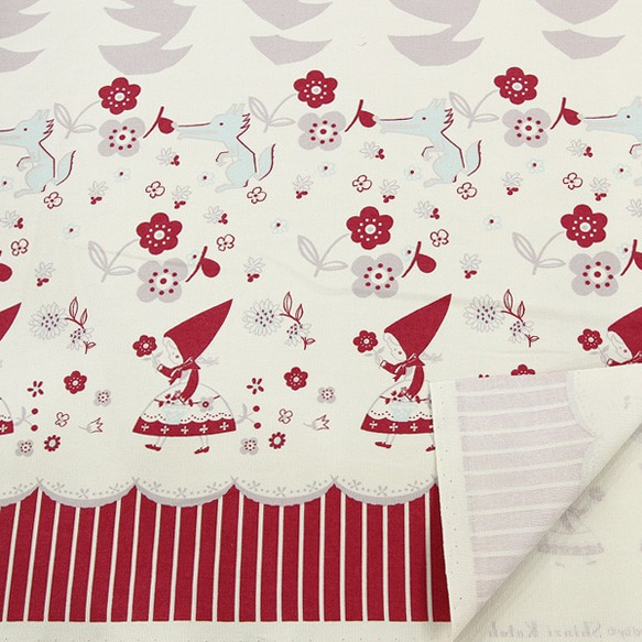 Shinzi Katoh　オックス生地[Little Red Riding Hood_グレー] 3枚目の画像