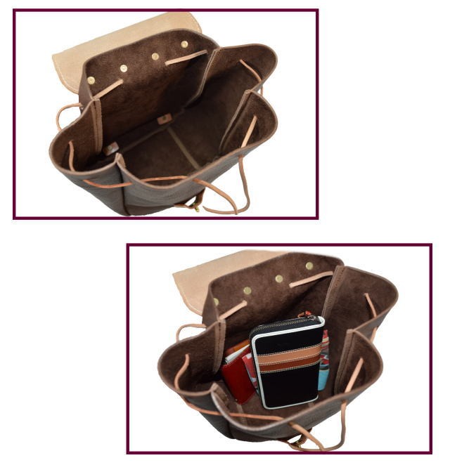 革製 リュックサック レディース ハンドクラフト フラワーカービング