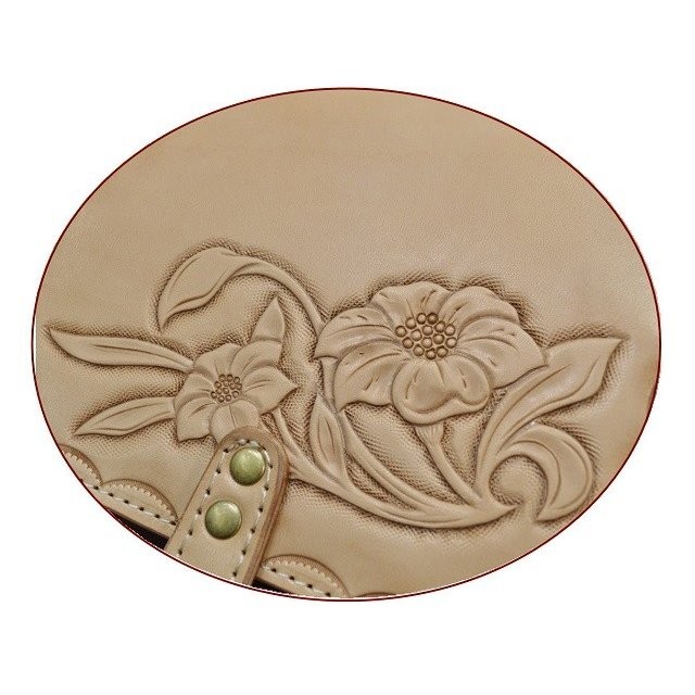 革製 リュックサック レディース ハンドクラフト フラワーカービング