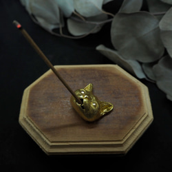 。默契之中。NO.04 貓與紳士菸斗貓 線香座/黃銅 第4張的照片