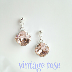 【SV925】vintage rose  ～ 薔薇のpierce～    受注制作 4枚目の画像