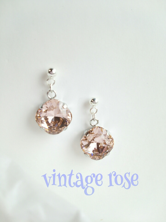 【SV925】vintage rose  ～ 薔薇のpierce～    受注制作 4枚目の画像